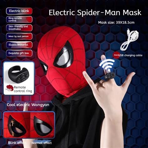 Spiderman MASKA OCZY SĄ RUCHOME SUPER HERO MASKA COSPLAY DZIECI DOROŚLI