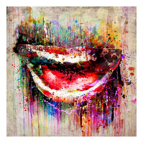 Color Drip Smile Painting Print // Wrapped Canvas (18"W x 18"H x 1.5"D) - Ryan Rabbass - Touch ...