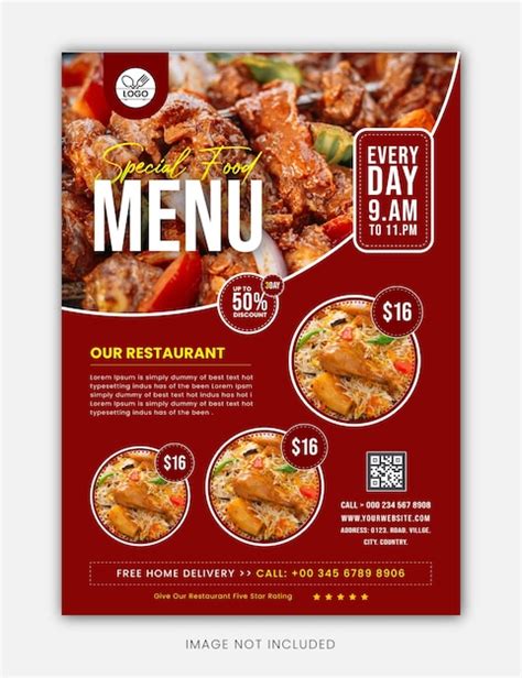 Premium Vector Restaurant Food Menu Poster And Flyer Design Template