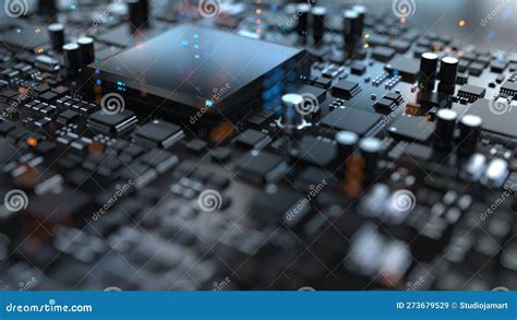 Chips and Electronic Components Stock Illustration - Illustration of ...