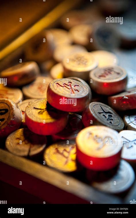 Chinese chess pieces Stock Photo - Alamy