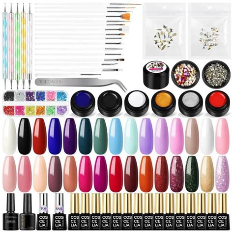 Coscelia Kit Manucure Couleurs Vernis Semi Permanent Couleurs