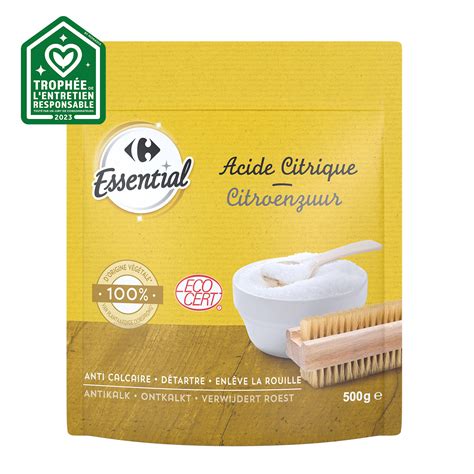 Nettoyant Ménager Acide Citrique CARREFOUR ESSENTIAL le sachet de