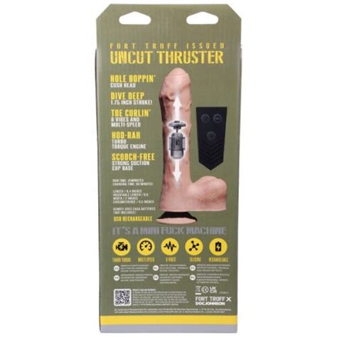 Fort Troff Uncut Thruster Mini Fuck Machine Dildo With Remote Caramel