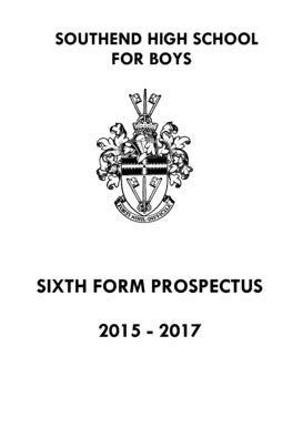 Fillable Online Southendhigh Web Devwebsite Co Sixth Form Brochure