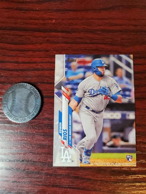 EDWIN RIOS Rookie Card RC 2020 Topps Baseball 681 Los Angeles Dodgers