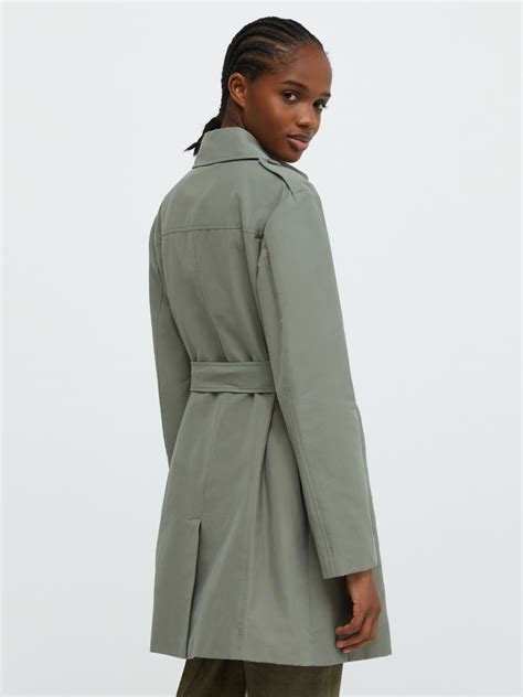 Double Breasted Cropped Trench Coat Kaki MAX Co