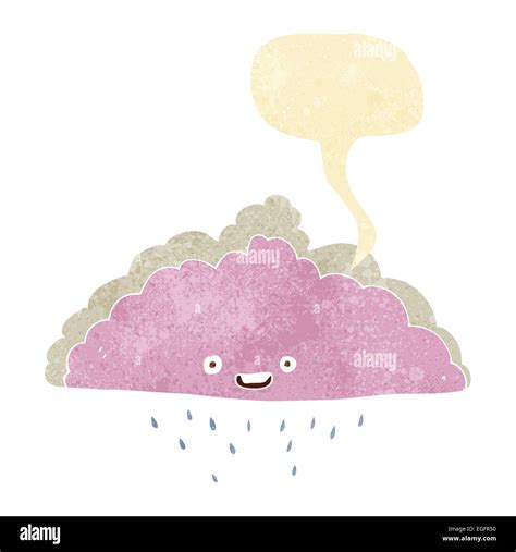 Nuage De Pluie Dessin Anim Avec Bulle Image Vectorielle Stock Alamy