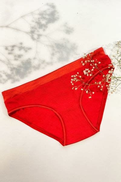 Buy Ultra Low Waist Bikini Panty In Red Cotton Online Clovia