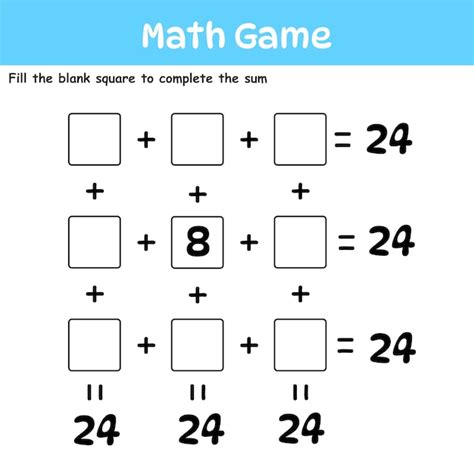 Juego educativo de lógica matemática para niños actividades divertidas