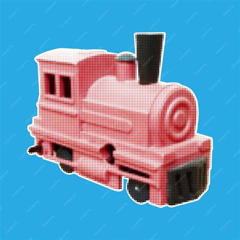 Premium Vector | An old toy from the 90s train with halftone effect for ...