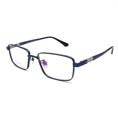 Olet Prescription Glasses Titanium Eyeglasses Blue Square Frame Large Size For Men Lp8035c4