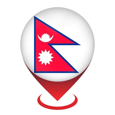 Ponteiro De Mapa A Bandeira Do Pa S Nepal Nepal Ilustra O Vetorial