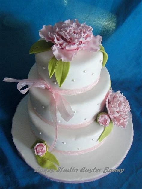 Peony Wedding Cake Decorated Cake By Irina Vakhromkina Cakesdecor