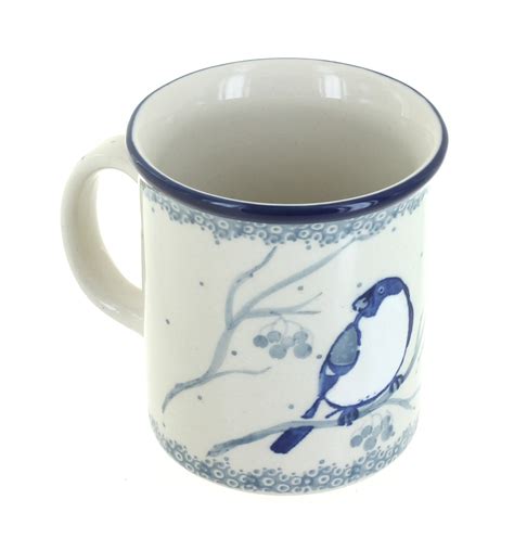 Blue Rose Polish Pottery | Bluebird Small Coffee Mug