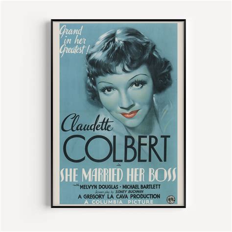 Classic Movie Poster Claudette Colbert Film Poster Powder Etsy Canada