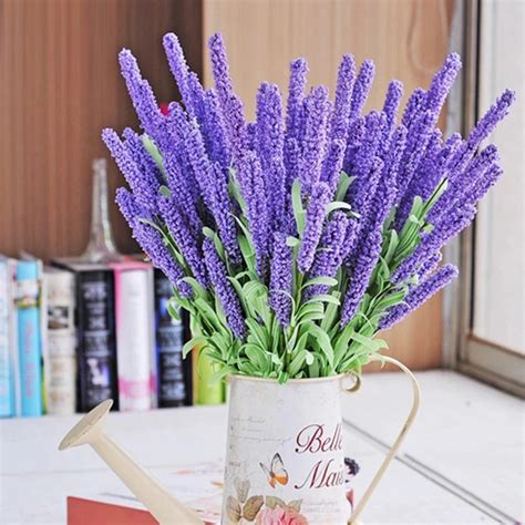 12 köpfe Künstliche Blume Romantische Lavendel Seide Blume Gefälschte