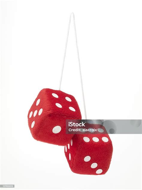 Red Fuzzy Dice Isolated On A White Background Stock Photo Download