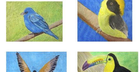 The Rolling Artroom: Oil Pastel Birds - Jr/Sr High General Art