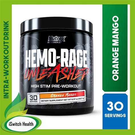 Nutrex Hemo Rage Unleashed Hight Stim Pre Workout 30 Servings Pre