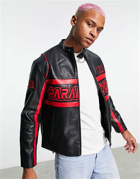 Bershka Motorcross Faux Leather Jacket In Black Asos