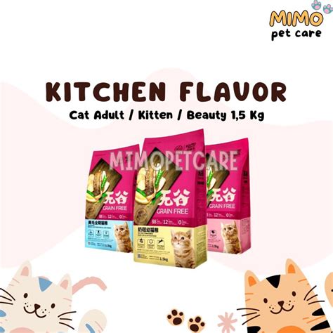 Jual Kitchen Flavor Cat Adult Kitten Beauty Dry Food Premium Kg