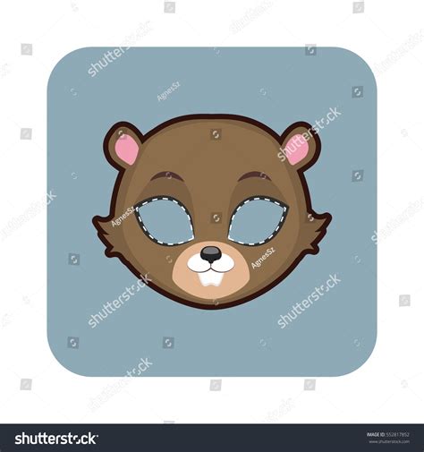 Beaver Mask Various Festivities Parties Activities Stock Vector