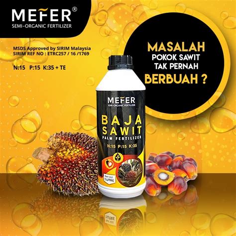 MEFER HQ BAJA SAWIT 3 BOTOL LITER Besarkan Buah Sawit Baja Cecair NPR