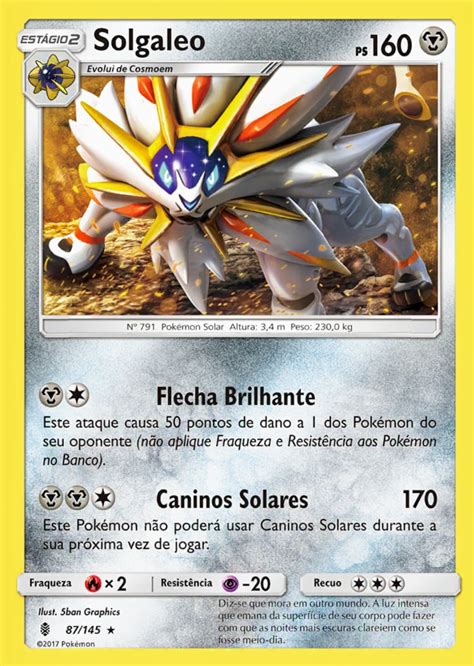 Kit Carta Pokémon Lendário Solgaleo E Lunala Sol E Lua R 19 90 em