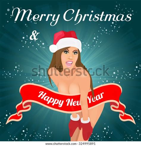 Sexy Christmas Girl Naked Brunette Girl Stock Vector Royalty Free Shutterstock