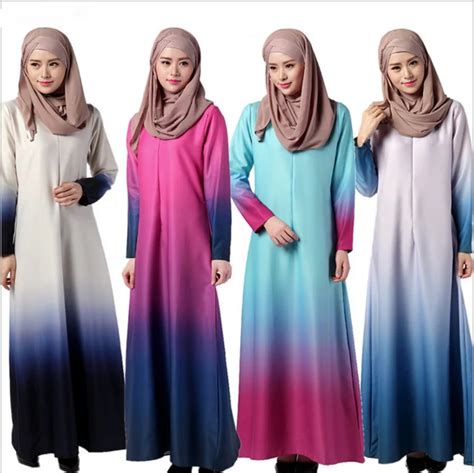 2016 New Fashion Arab Muslim Womens Jilbabs Abayas Dress Malaysian