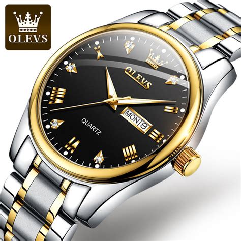 Olevs Business Men Wristwatch Quartz Stainless Steel Band