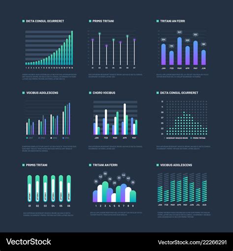 Infographic Elements Data Visualization Graphs Vector Image