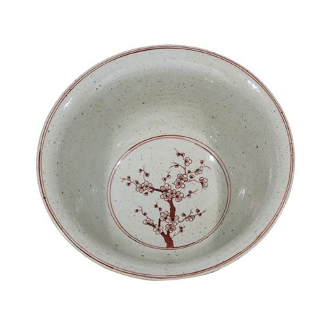 Rustic Maroon Tree Motif Bowl Chinoiserie Ceramics Dear Keaton