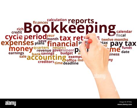 Bookkeeping Word Cloud Hand Writing Concept On White Background Stock