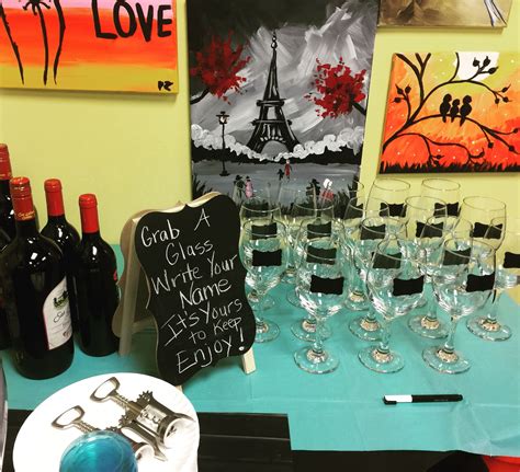 Paint And Wine Party Table Decoration Set It Up By Yourself Painting