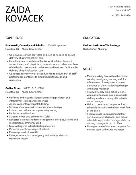 Nurse Coordinator Resume Samples Velvet Jobs