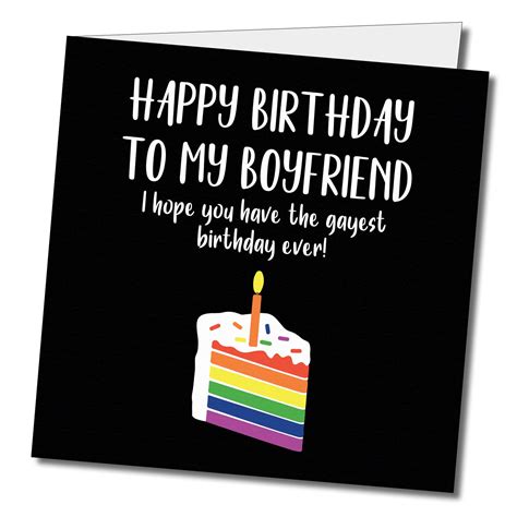 Happy Birthday Boyfriend Greeting Card Black Gay Lgbtq