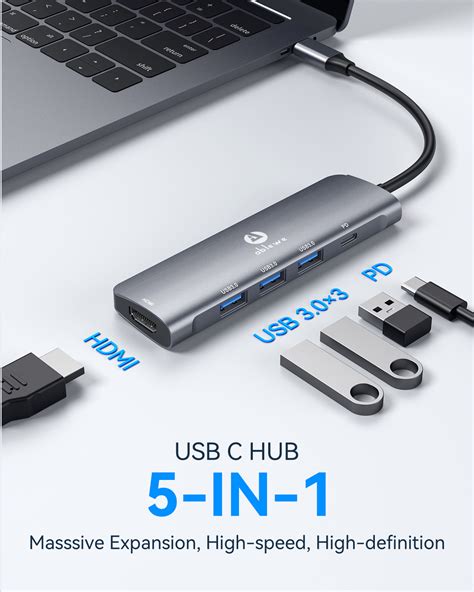 Usb C Hub Ablewe Usb C To Hdmi Multiport Adapter Thunderbolt To