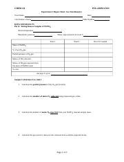 Chem Report Sheet Exp Docx Chem Psu Abington Experiment