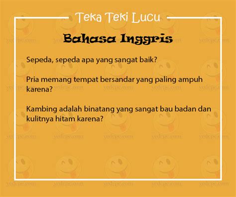 Tebak Tebakan Lucu Bahasa Inggris Tebakan Lucu Tulisan Lucu