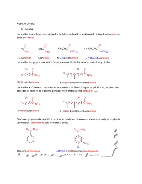 SOLUTION Nomenclatura de amidas ésteres nitrilos ácidos