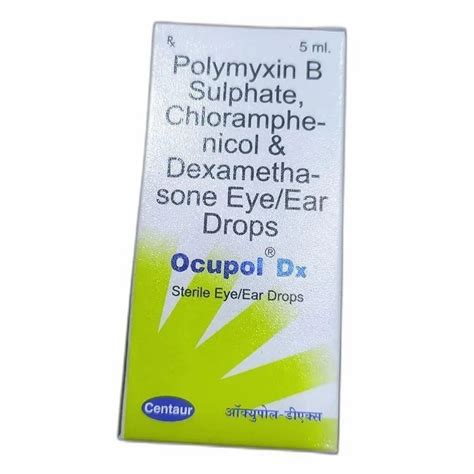 Ocupol Dx Polymyxin B Sulphate Chloramphenicol Dexamethasone Packaging