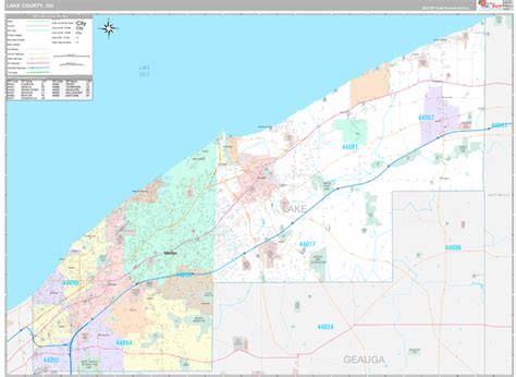 Lake County, OH Wall Map Premium Style by MarketMAPS - MapSales