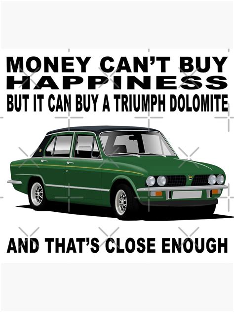 Triumph Dolomite Sprint Green Classic Car Art Illustration Sticker