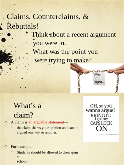 Claims Counterclaims Refutations Rebuttals Web Pdf Evidence