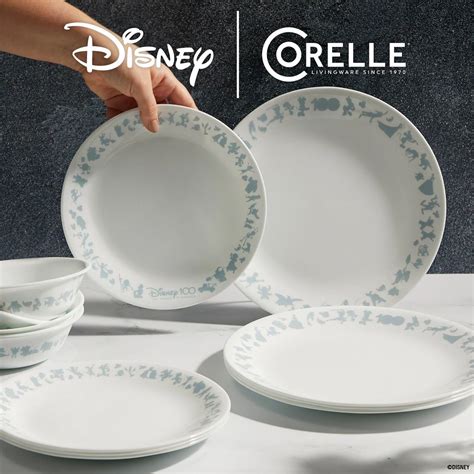 Disney Commemorative Series Characters 12 Piece Dinnerware Set Corelle