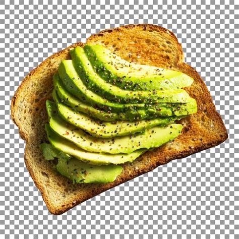 Rebanada De Pan Tostado Con Aguacate Sobre Fondo Transparente Archivo