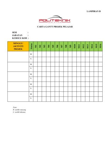 Contoh Carta Gantt Projek Tahun Akhir Contoh Carta Gantt Pelaksanaan Images