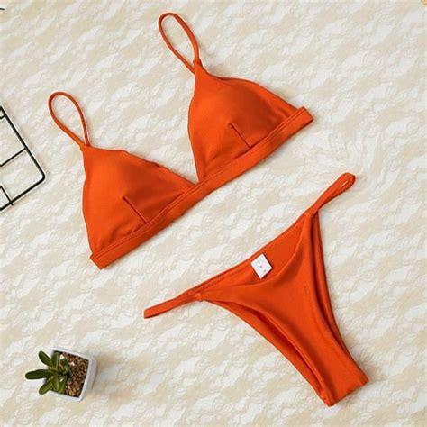 MAILLOT DE BAIN Bikini à soutien gorge push up et culotte tanga pour